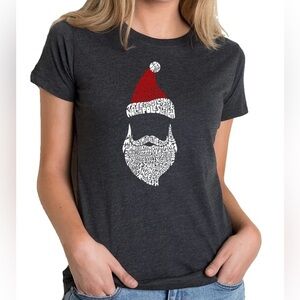 NWT - Women's Santa Claus Premium Blend Word Art T-shirt - Large - LA Pop Art